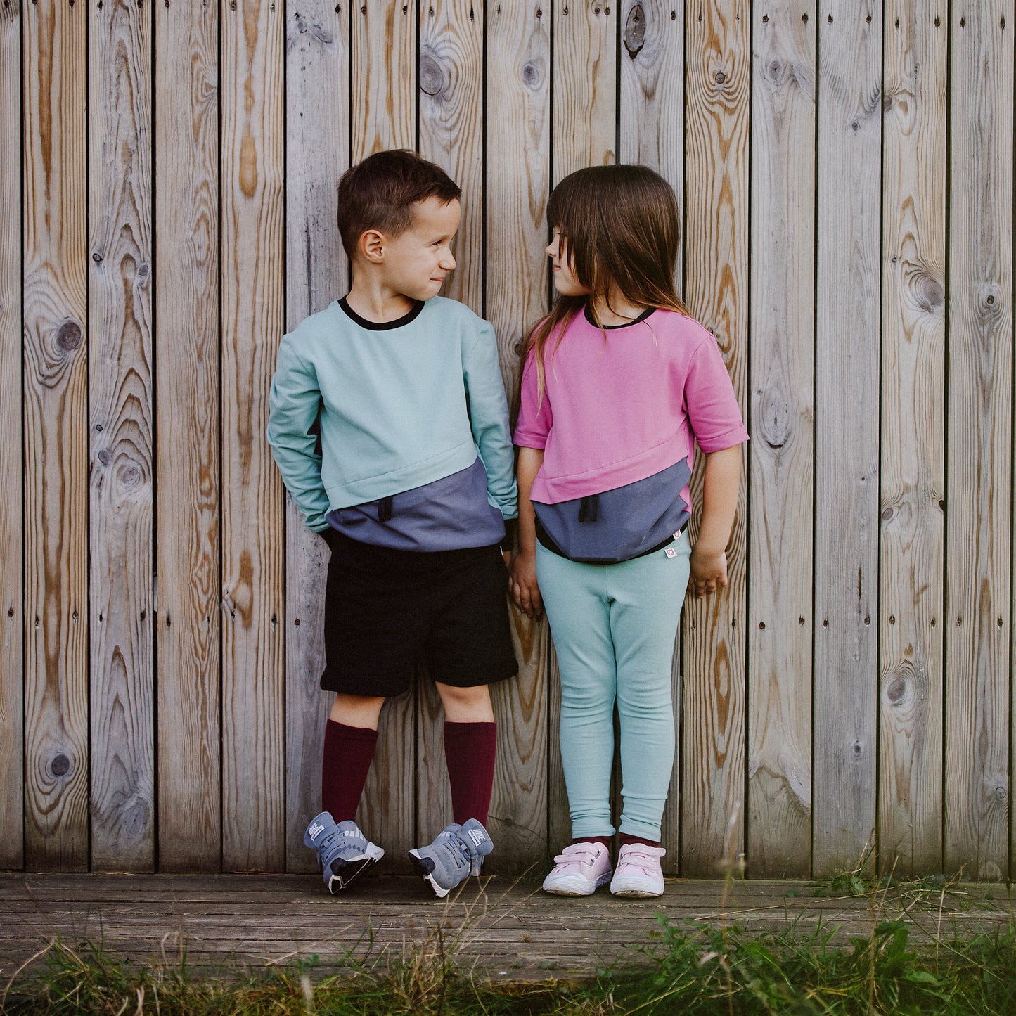 Leggings Pistachio with transparent front pocket/ T1d gift leggings / size 3-14Y