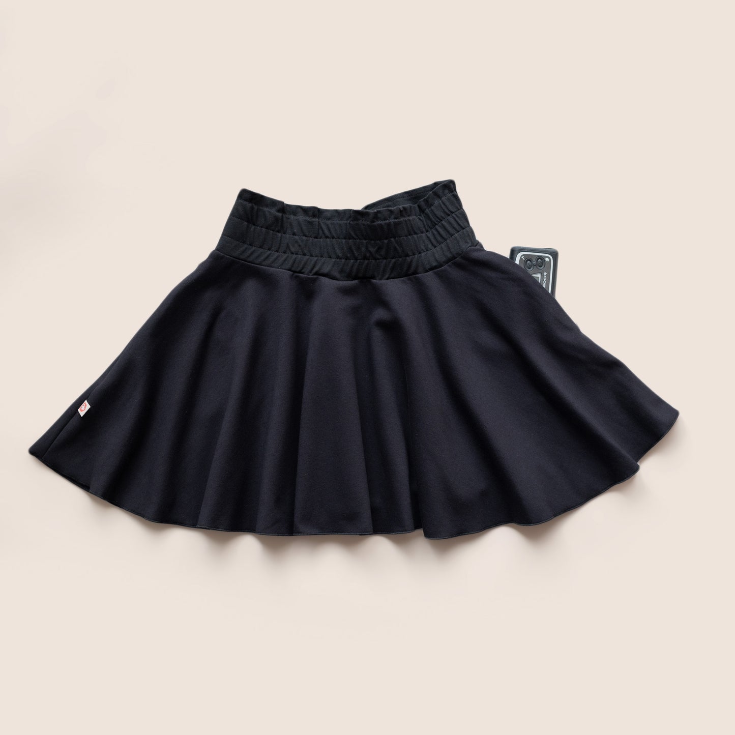 Type 1 Diabetes Clothing - Girls Skirt Pure Black with pockets | Our Pocket Hero