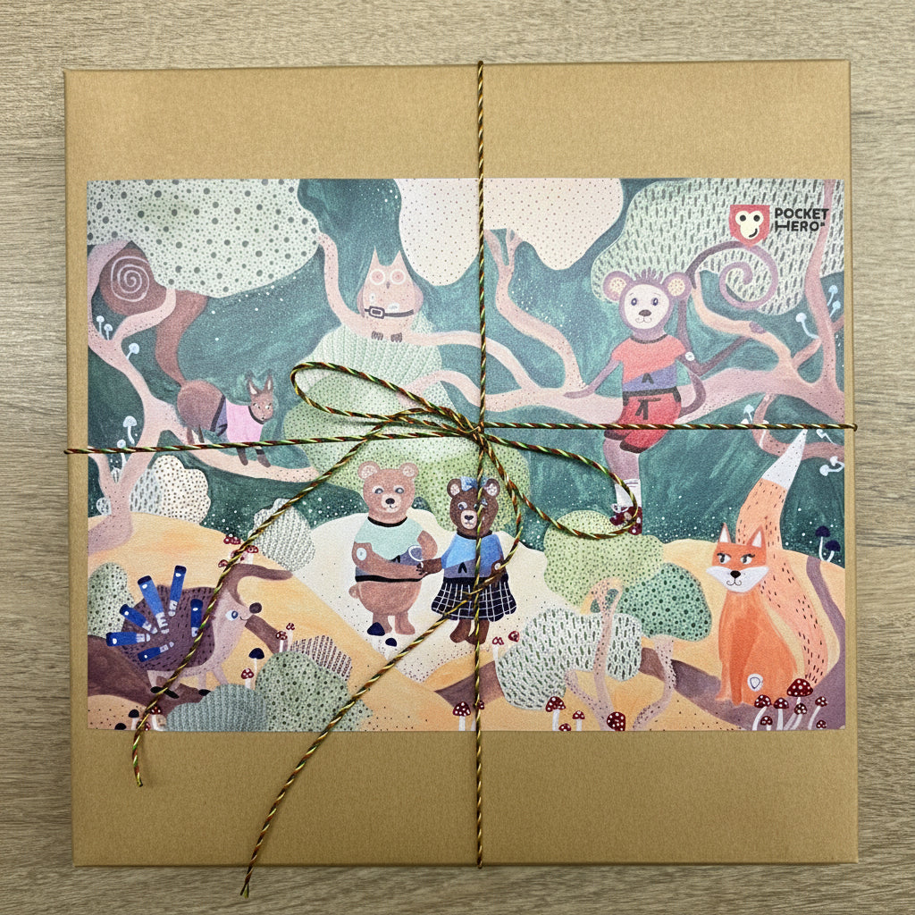 Empowering Type 1 diabetes kids puzzle — Pocket Hero™ Forest animals show that every child with T1D is brave, strong, and capable. A beautiful hand-painted educational puzzle that supports diabetes confidence and emotional growth.