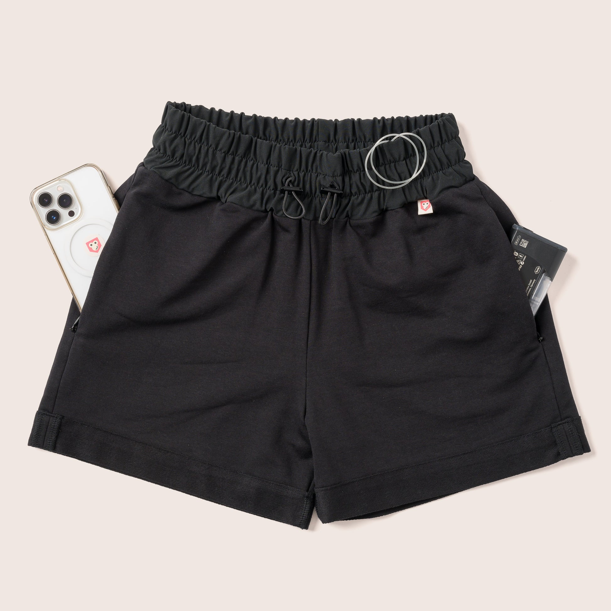 Type 1 Diabetes Clothing - Black shorts with pockets | Our Pocket Hero