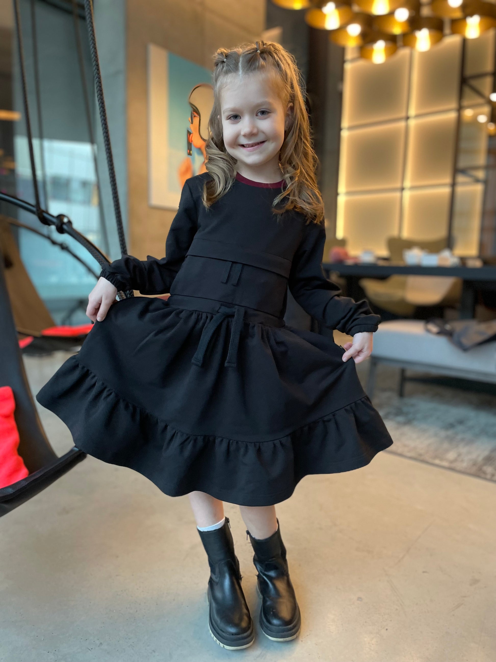Type 1 Diabetes Clothing - Cotton dress with pockets Black | Our Pocket Hero