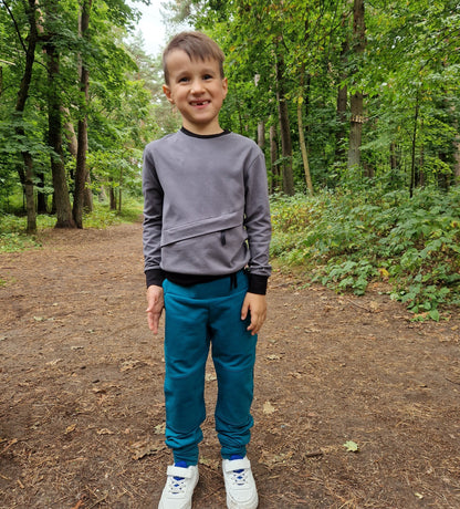 Type 1 Diabetes Clothing - Trousers Blue/Green Emerald  | Our Pocket Hero