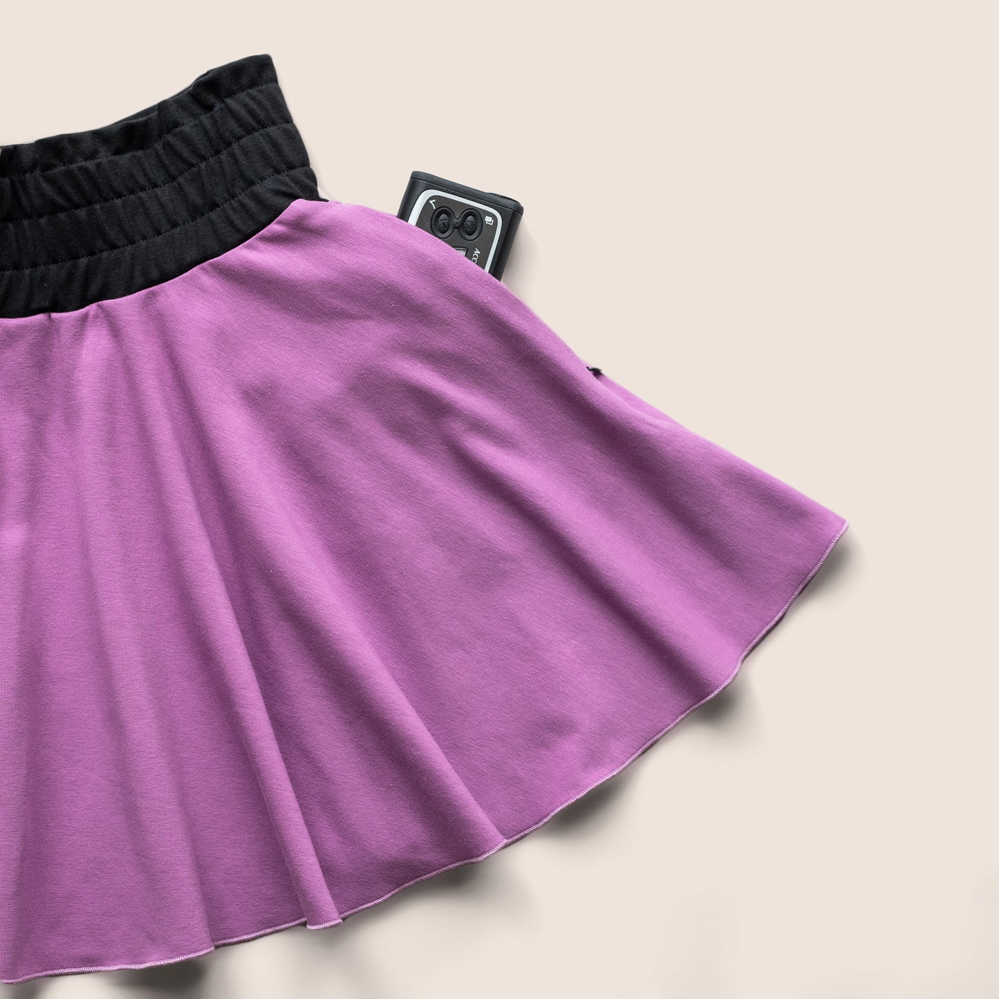 Type 1 Diabetes Clothing - Girls Skirt Bubblegum Purple with pockets | Our Pocket Hero