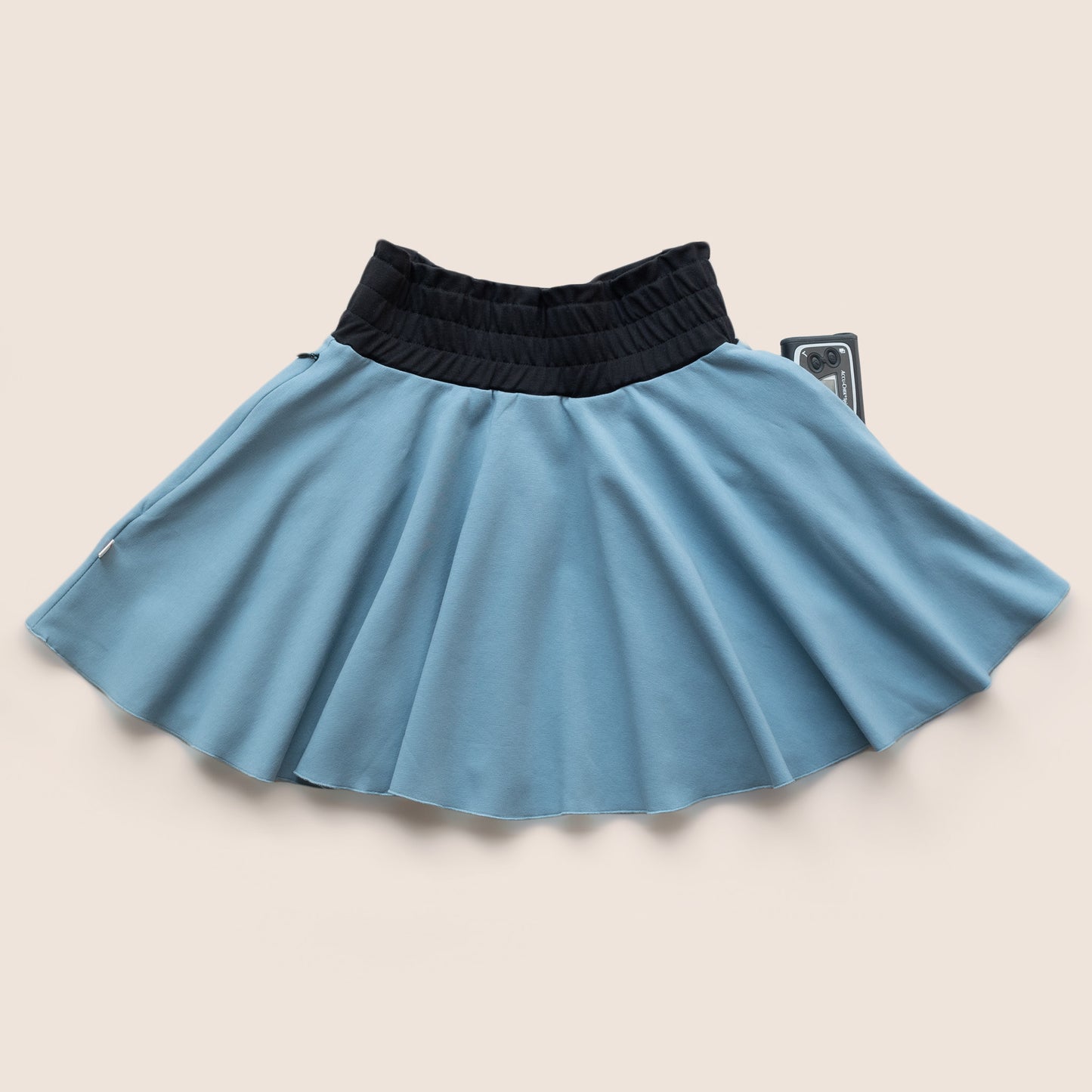 Type 1 Diabetes Clothing - Girls Skirt Sky Blue with pockets | Our Pocket Hero
